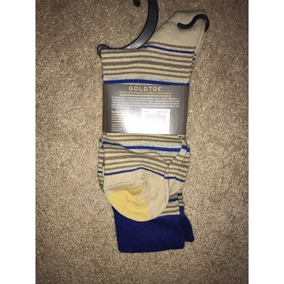 GOLD Toe Men's Striped Dress Socks - Picture 4 of 9